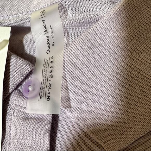 Outdoor Voices Size XXL Lavender Birdie Crop Polo Shirt NWT Yoga Golf Top - Picture 5 of 11